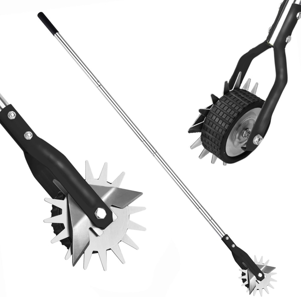 Efficient Manual Wheel Lawn Edger with Adjustable Handle for Perfect Trimming