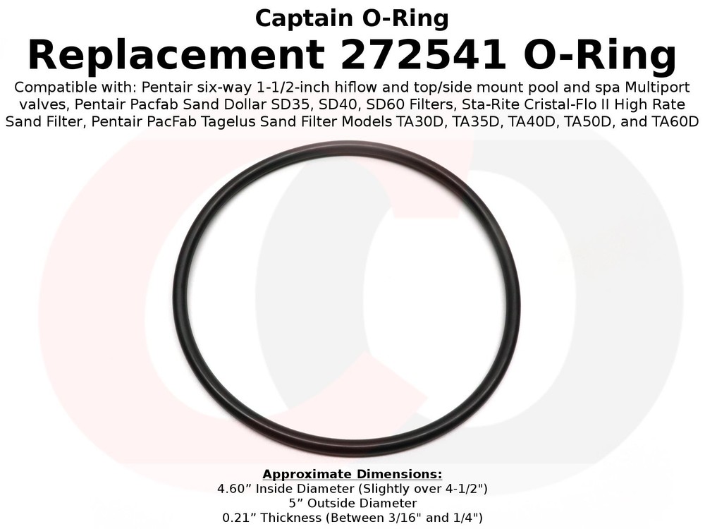272541 O-Ring for Pentair Pool/Spa Filter and Valve (2 Pack)
