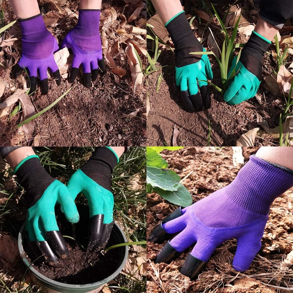 Garden gloves with claws for digging planting