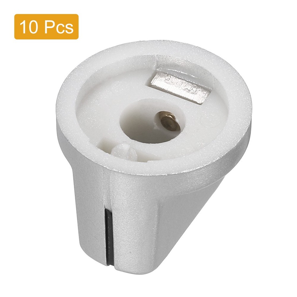 10Pcs 6.4mm Shaft Hole Pedal Knobs Pointer Control Knobs with Set Screw Silver