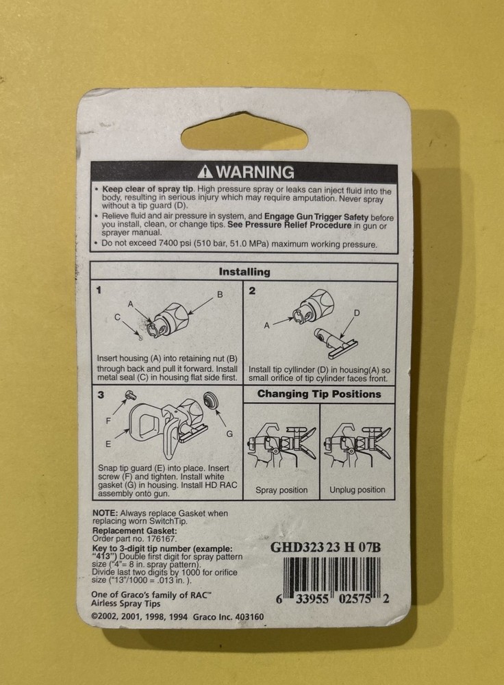 Graco HD RAC GHD323 SwitchTip
