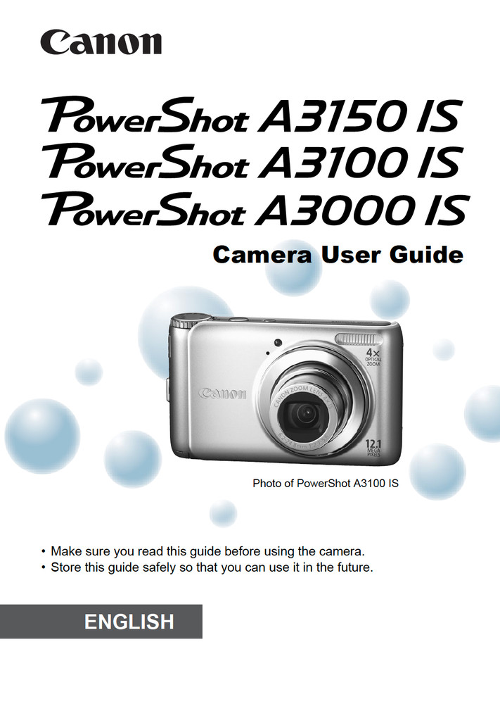 Canon POWERSHOT A3100 IS Digital Camera User Owner Instruction Manual