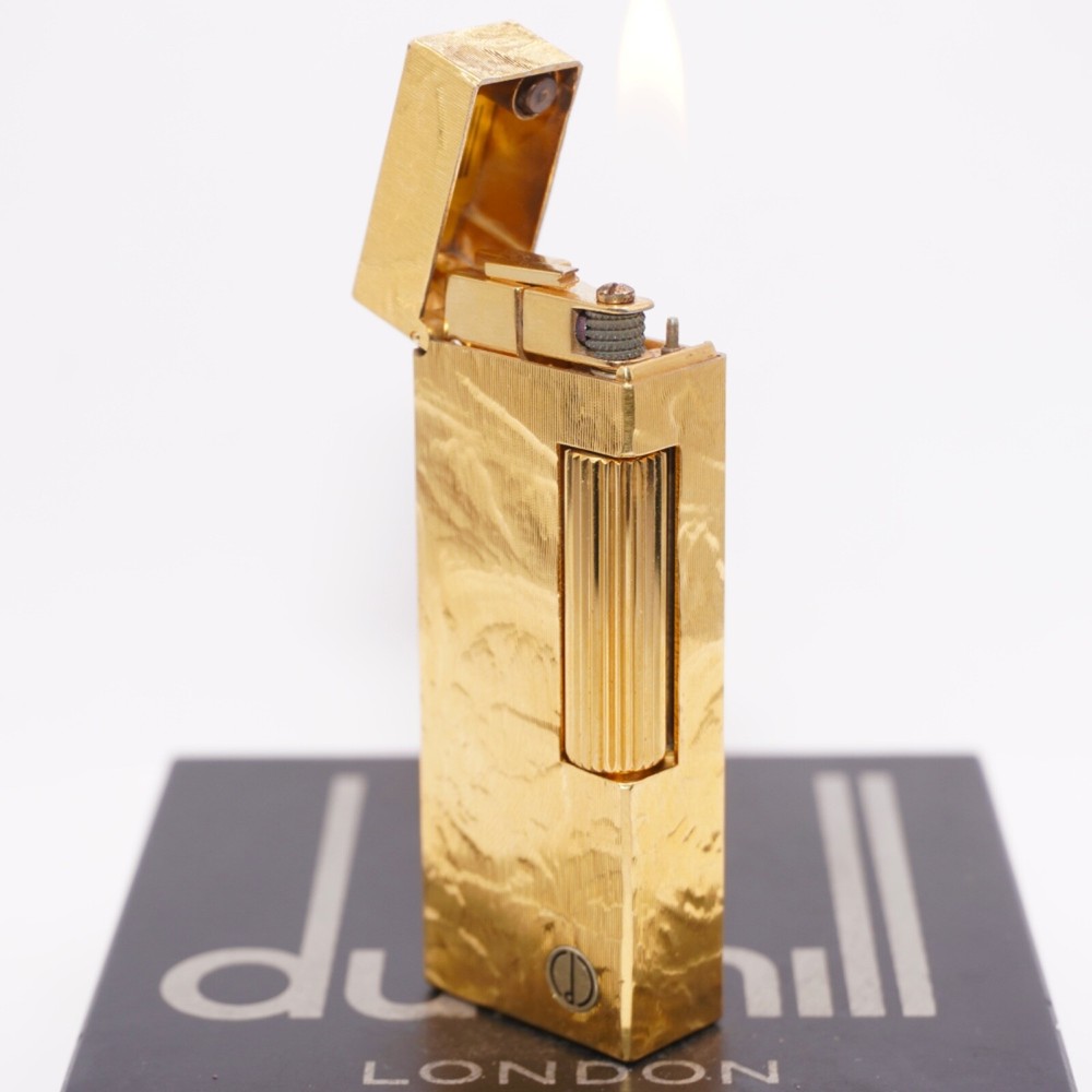 Dunhill Lighter Gold plate Silk Moire Pattern_Ultrasonically cleaned