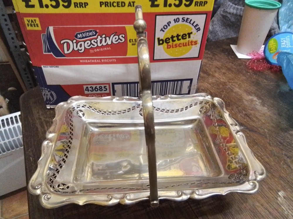 silver plate bon bon dish