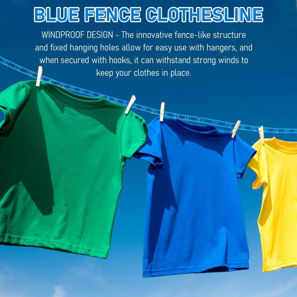 2 Pack Clothes Line Windproof Clothes Line with Hooks Portable Clothesline Tr...