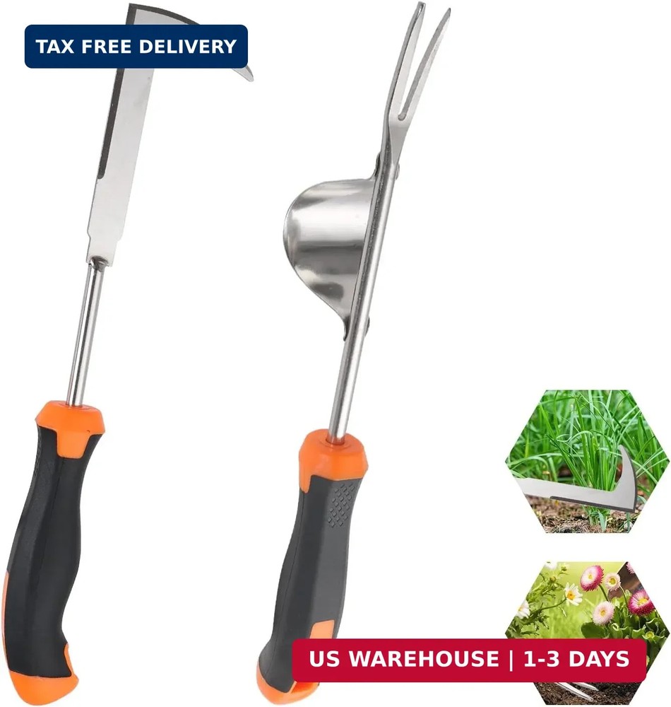 Weed Puller Tool, Set of 3, Rubber Handle Weed Remover Tool, Manual Weeder,L-Sha