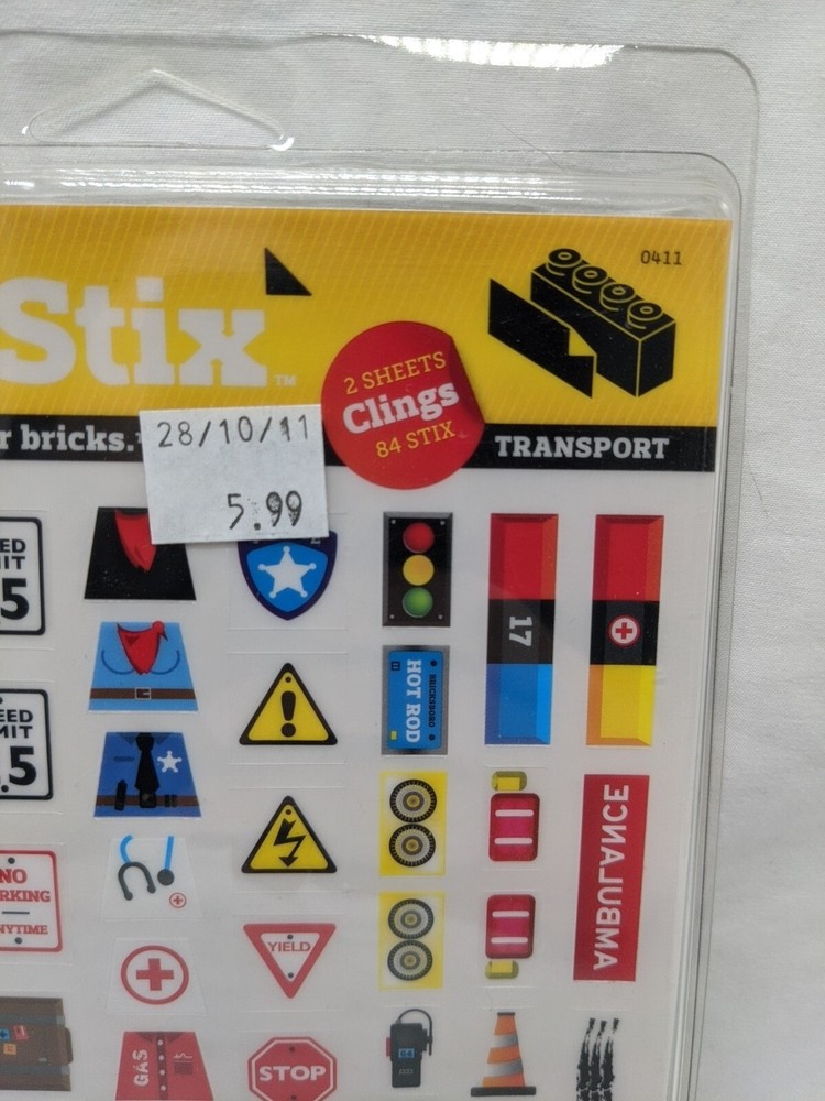 Brick Stix Plastic Building Transport Theme Stickers