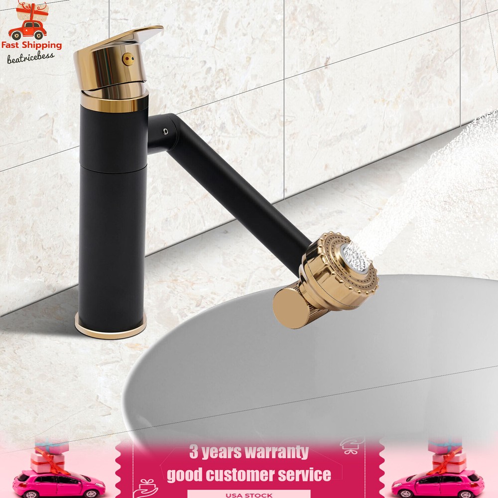 360?? Bathroom Sink Faucet Single Handle Waterfall Vanity Basin Mixer 2 Function