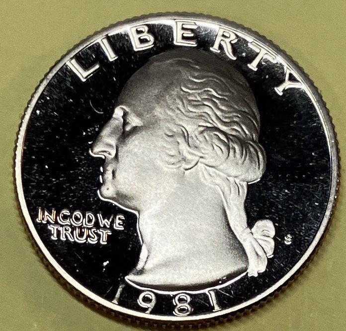 1981 S proof Washington quarter