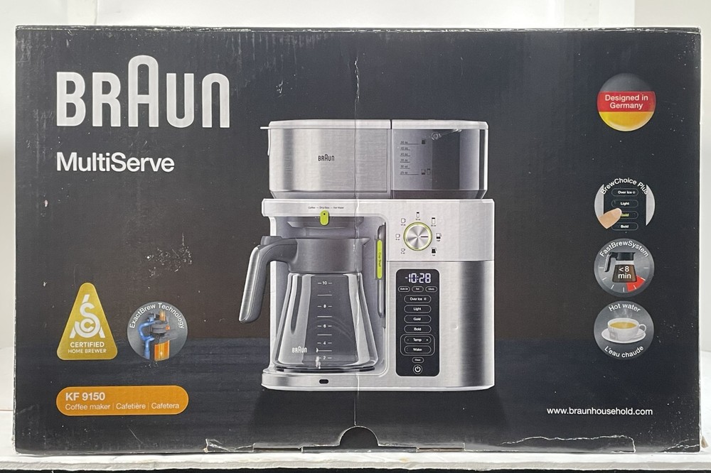 Braun KF9150 MultiServe Coffee Machine 7 Programmable Brew Sizes 24 hr timer EUC