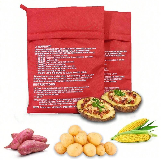 1Pcs Washable Microwave Potato Bag - Quick Baking Cooker, Reusable Kitchen Tool