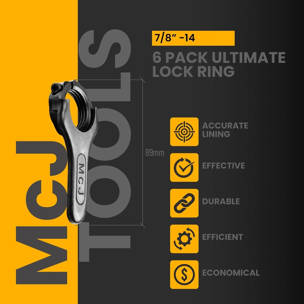 McJ Tools Reloading Die Lock Rings and Decapping Pins (6pack 1st Gen, Die Loc...
