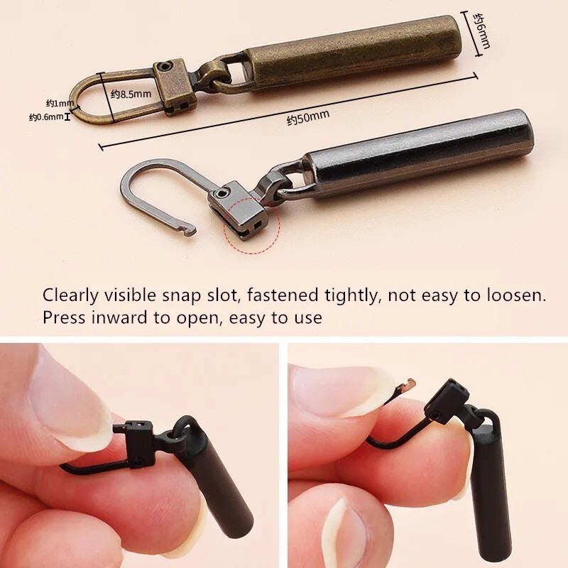 4 PCS Detachable Zipper Pull Replacement Zippers Pull Tabs Zipper Sliders Repair