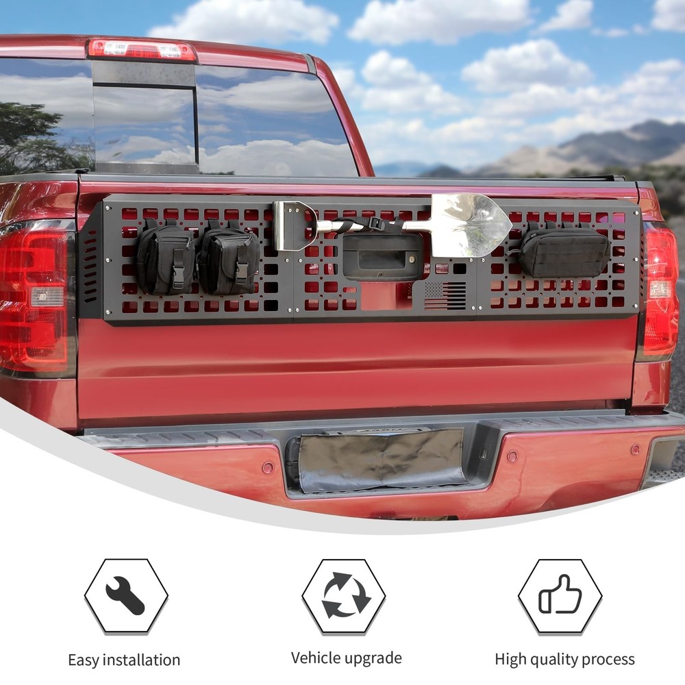 Linskip Tailgate Bed Molle Expansion Panel Compatible with 2014-2018 Chevy Si...