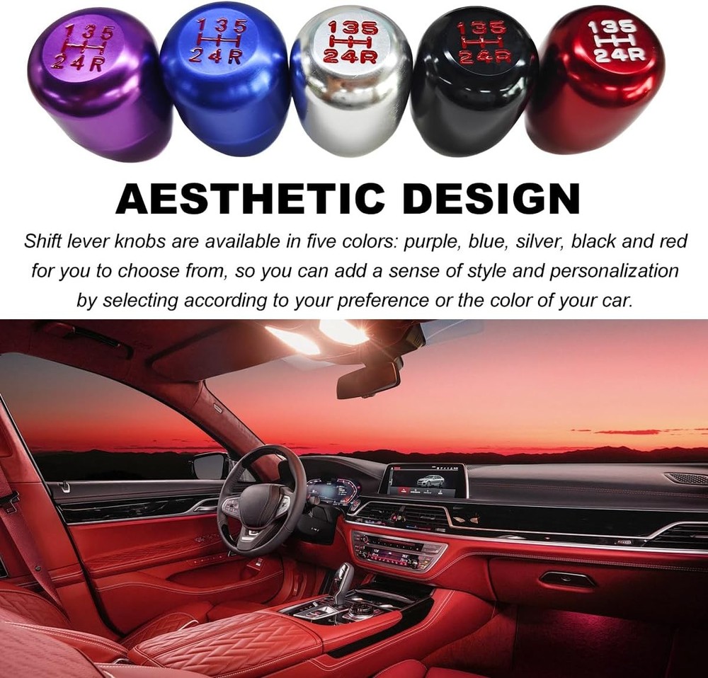 Gear Shift Knobs, 5 Speed Manual Transmission Stick Shift Knob, Color: Silver