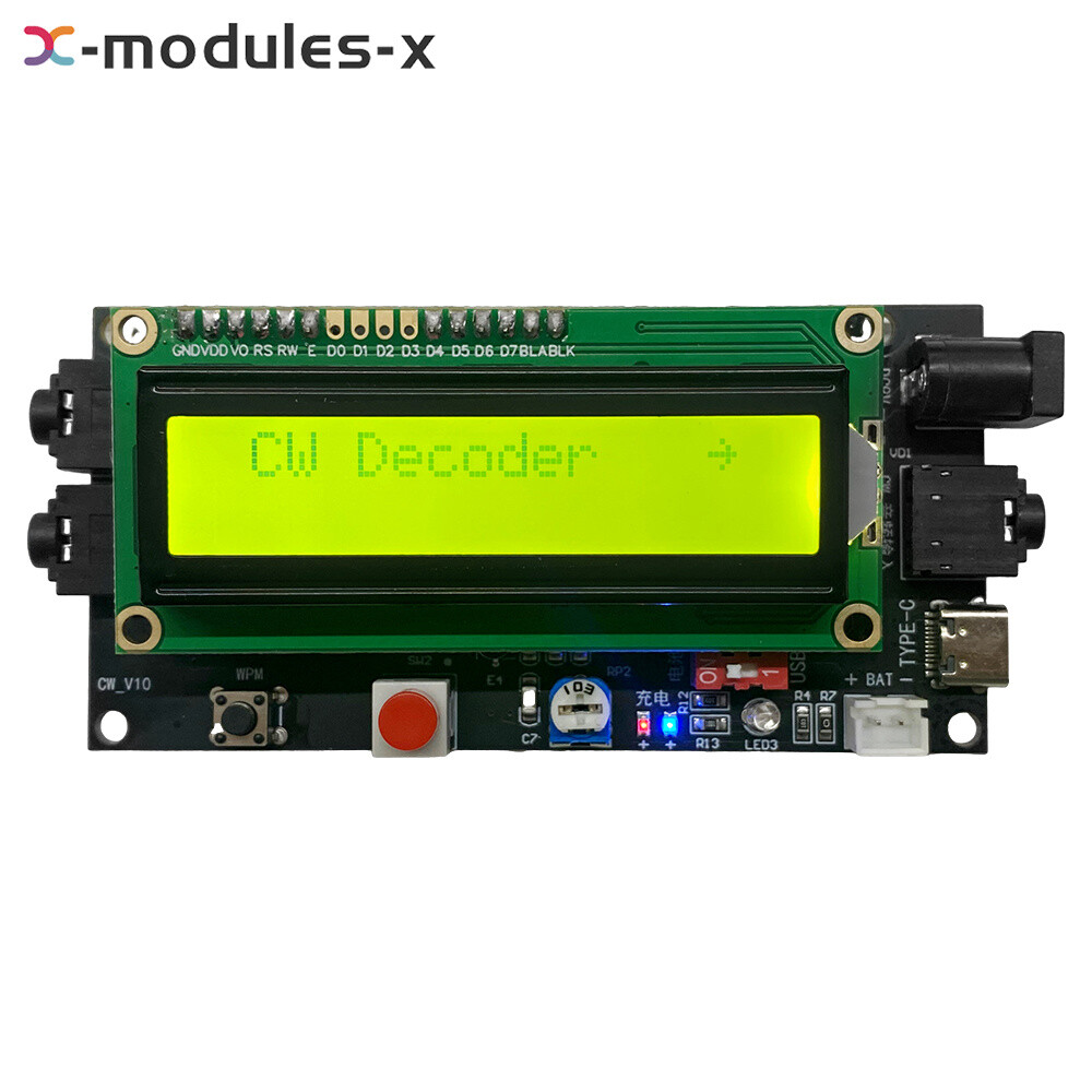 TYPE-C LCD Ham Radio Essential CW Decoder Morse Code Reader Translator Accessory