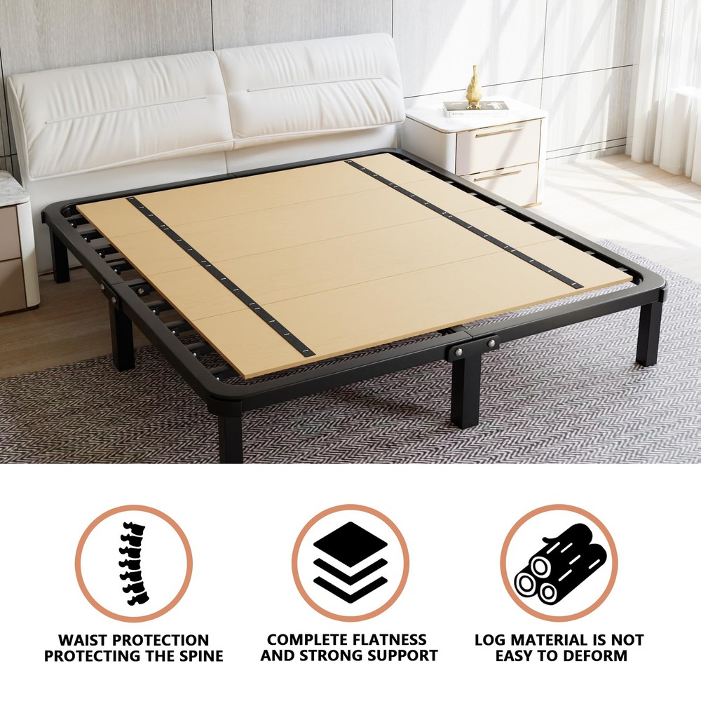 Imperius Foldable Box Spring Bunkie Board Bed Support Slats for Full Size Bed