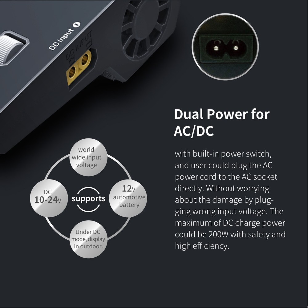 G.T.POWER V6 ACDC 200W charger