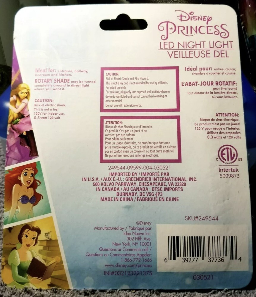 Disney Princess LED Night Light