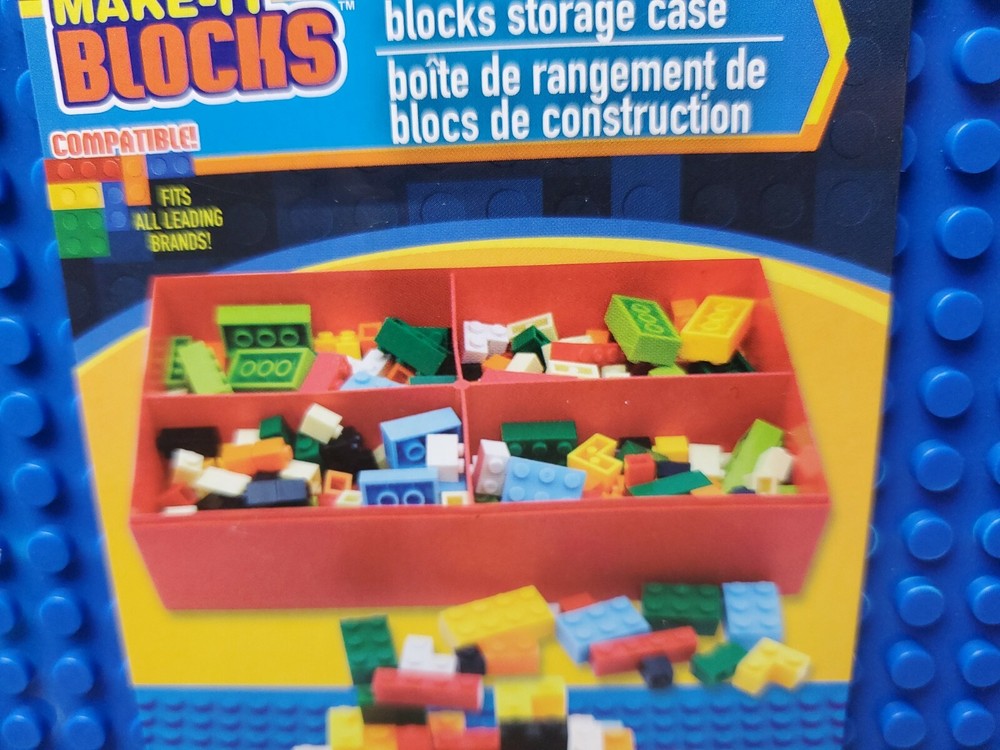 Make It Blocks Blocks Storage Case - Blue Top- Compatible Fits