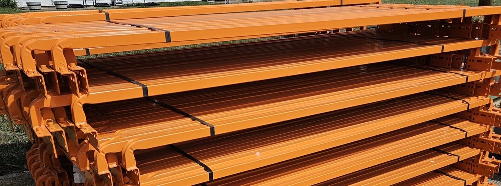 8' pallet racking, backstop beams, keeper bars, safety bars