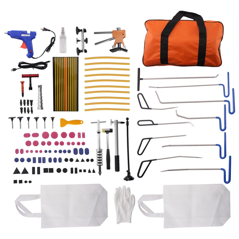 89pcs Auto Body Dent Removal Tool Kit PDR Puller Tabs Glue Gun Set