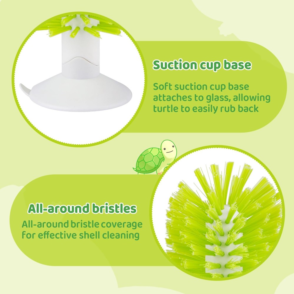 Turtle Brush with Suction Cup Turtle Shell Cleaning Brush Turtle Scrub Scratc