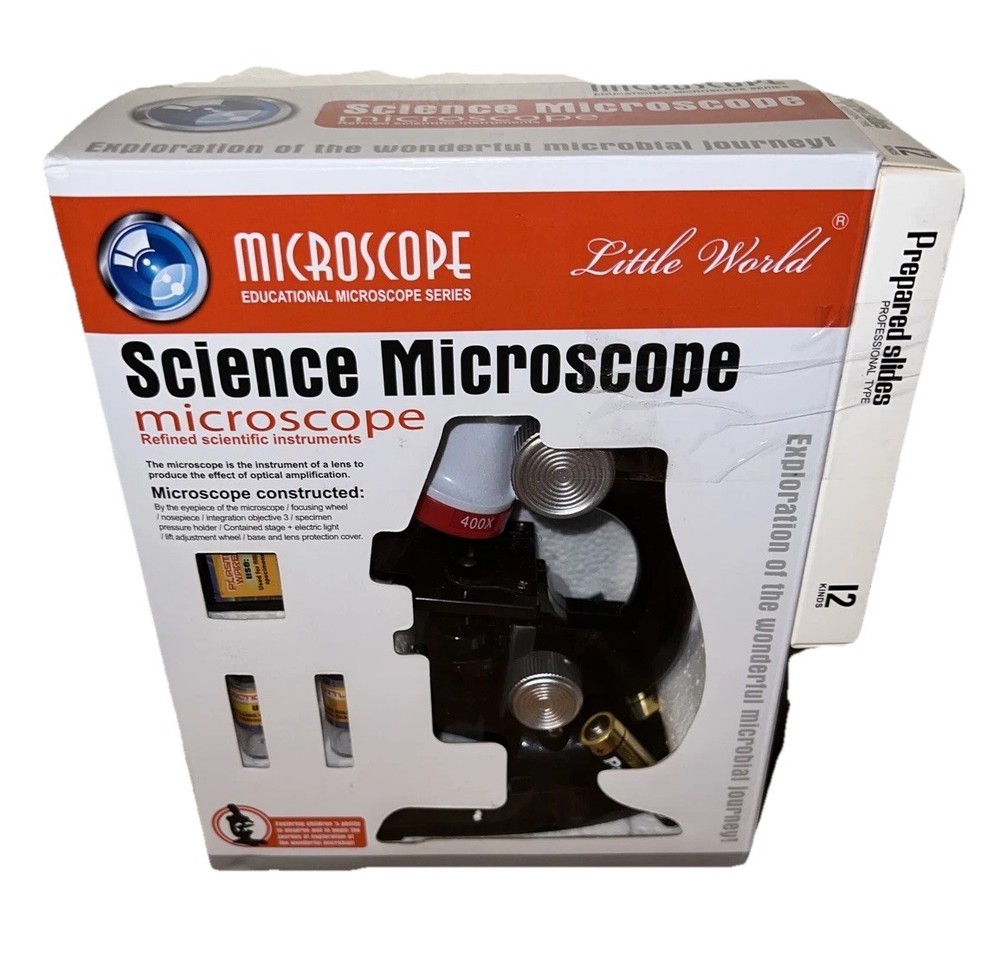 Educational Microscope Kit Science Math Kids Toy Set Gift Item #C2121 NEW!