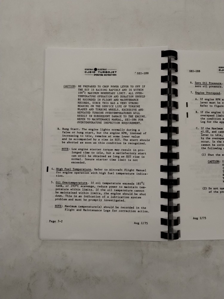 General Electric CJ610 Turbojet Engines Operating Instructions-Copy