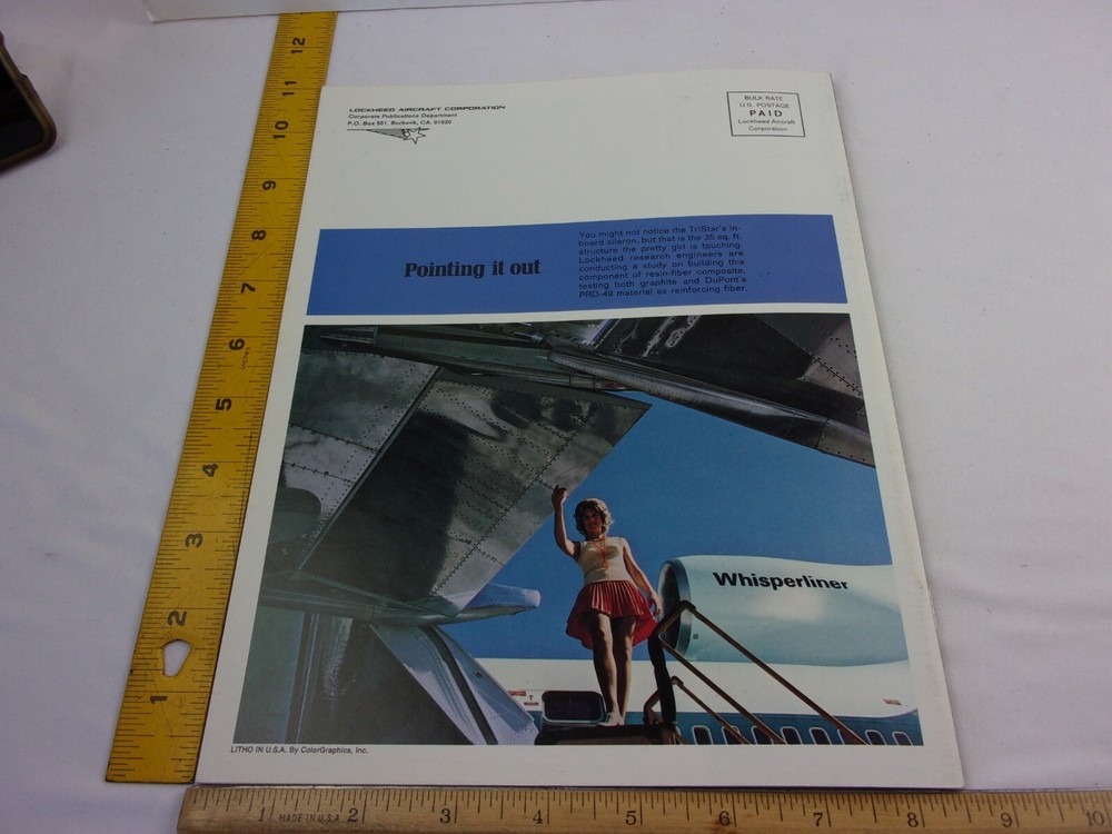 1973 Lockheed CA airplanes TriStar Constellation company magazine Delta