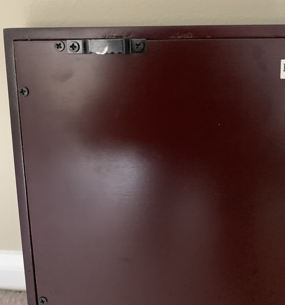 Wood Message Center Bulletin Board Solid Cherry with Mail Organizer & Key Knobs