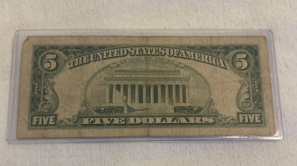 1963 $5 Dollar Bill Red Seal Note