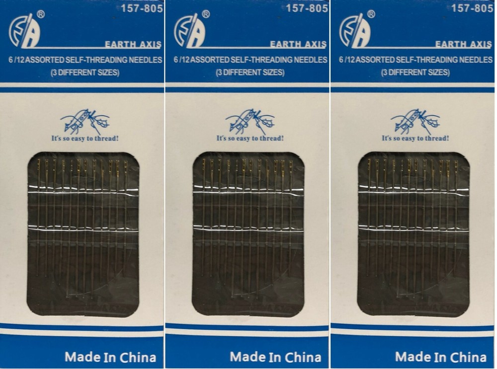 Sewing Needles self-threading 3 pack