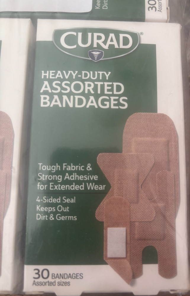 3-PACK Curad Assorted Heavy Duty Fabric Bandages 30 count