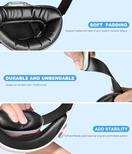 Comfortable VR Headset Strap with 15000mAh Battery & Charger Dock - Adjustable,