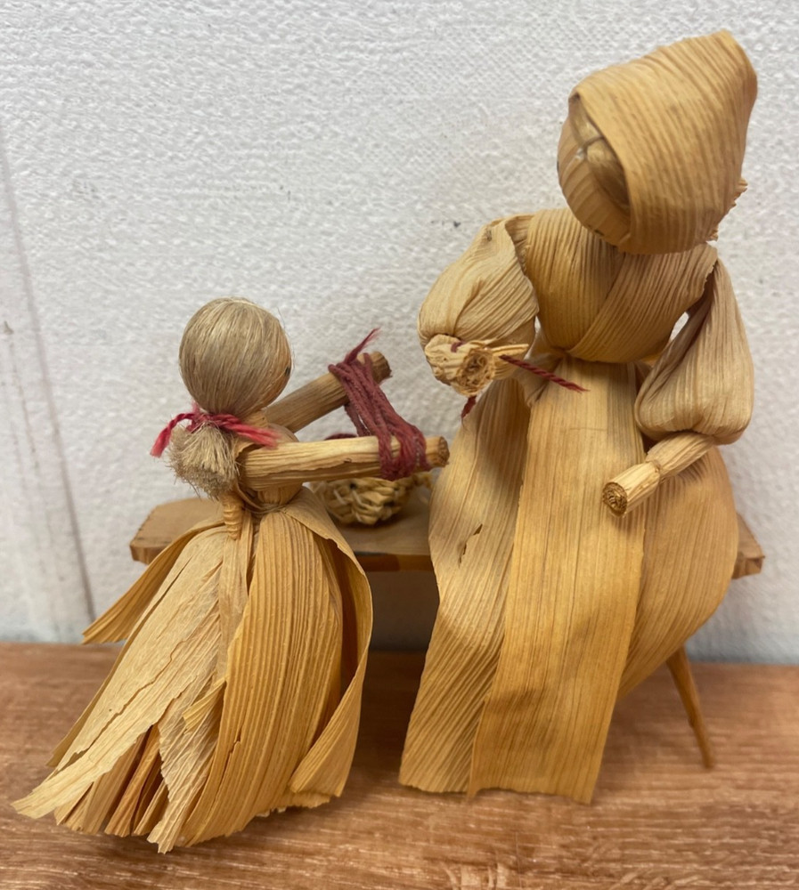 Set of 3 Corn Husk Dolls Czech