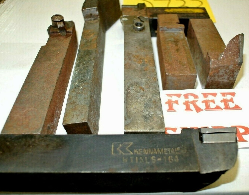 7 pcs 1" Square Carbide Inserted 2) Kennametal Toolholders Machine Shop Tools