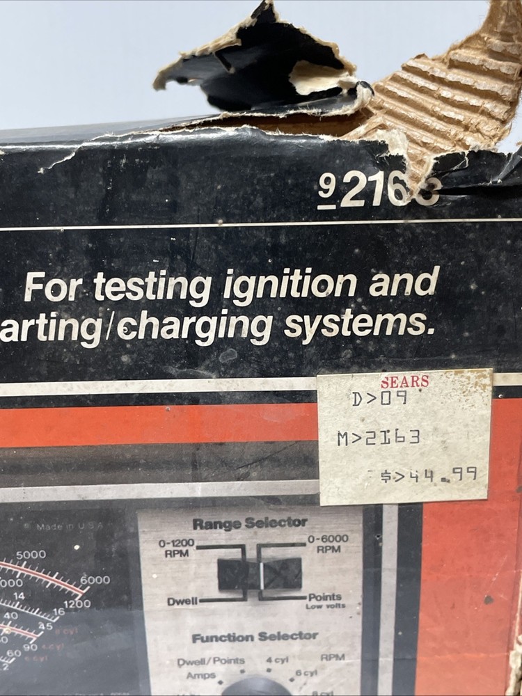 Sears Solid State Electronic Engine Analyzer Model 161.216300 Made USA *UNTESTED