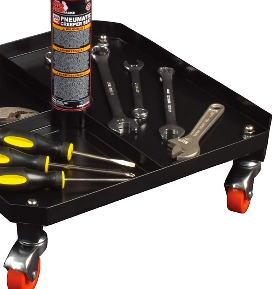 TR6350 Rolling Pneumatic Creeper Seat: Adjustable Mechanic Stool with Tool Tray