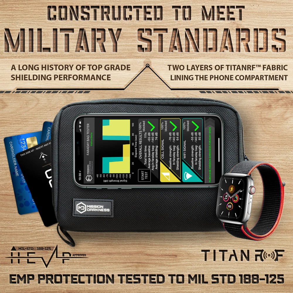 Mission Darkness™ Mojave Faraday Phone Bag - RF Blocking Phone & Accessory Case