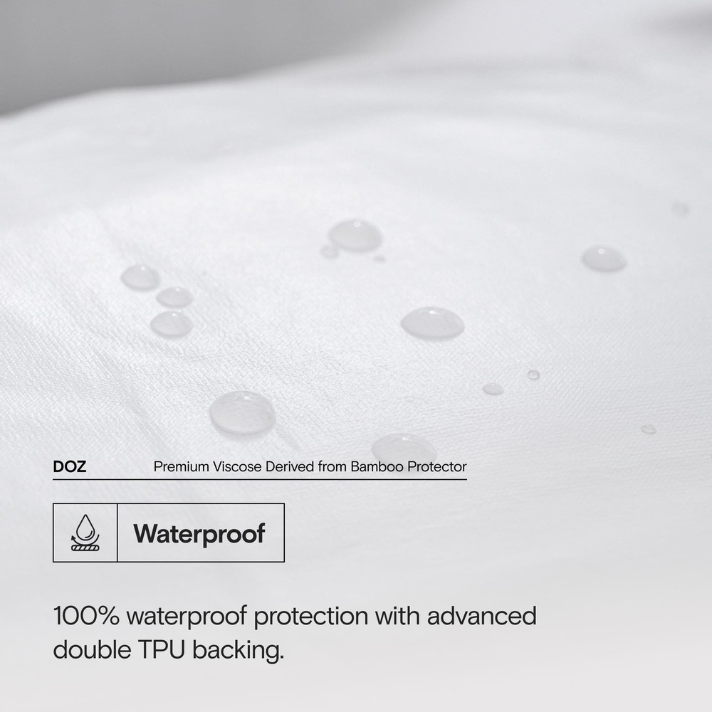 DOZ Mattress Protector, 100% Viscose Derived from Bamboo Surface, 3D Air Fabr...