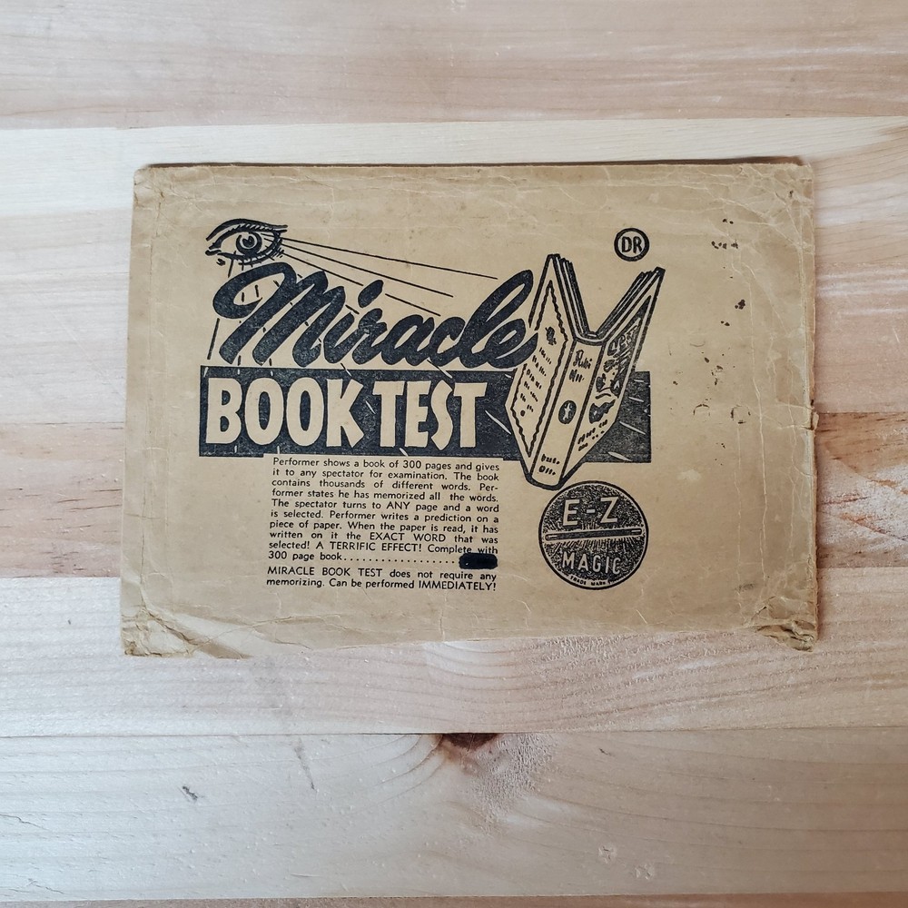 Original Vintage Magic Catalog MIRACLE BOOK TEST E-Z MAGIC Mailing Envelope RARE