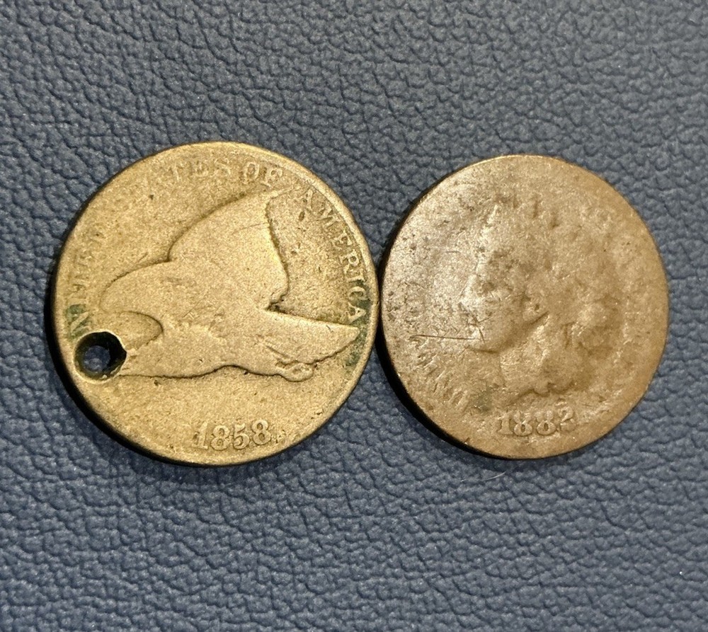 1857 Flying Eagle & 1882 Indian Cent