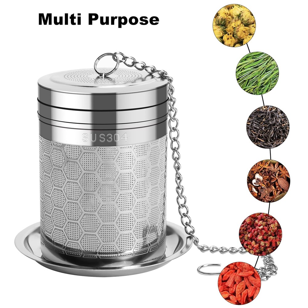 Numola Large Tea Infusers for Loose Tea, Extra Fine Mesh Large, Silver