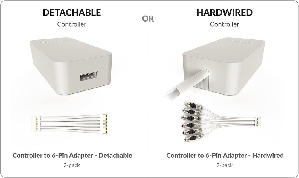 Controller to 6-Pin Adapter for Philips Hue/WiZ Lightstrip Detachable Version...