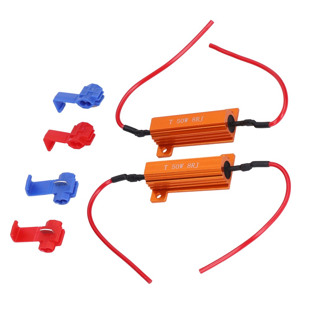 2 Sets Load Resistor 50W 8Ohm Error Accessory Kit For LED Light DRL