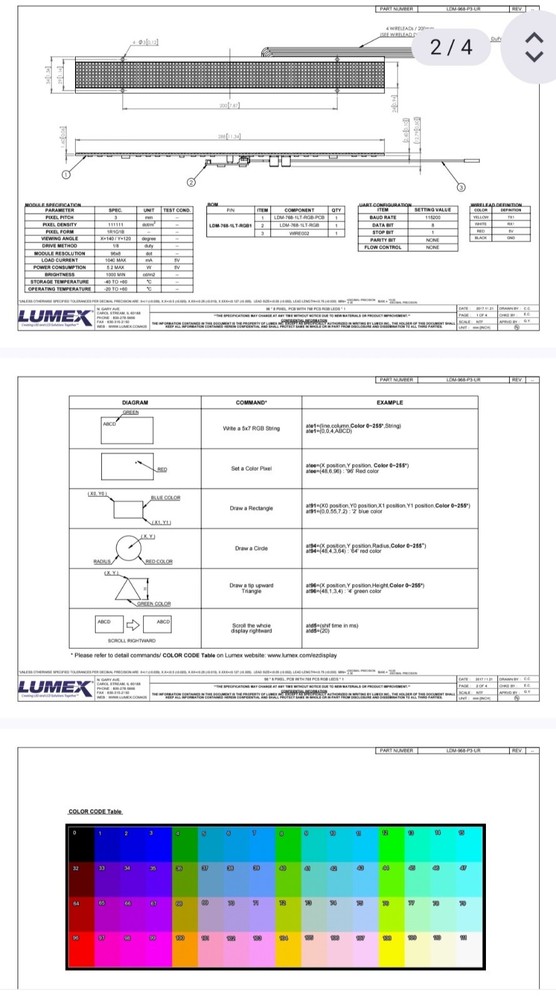 Lumex LDM-968-P3-UR Led Matrix Display