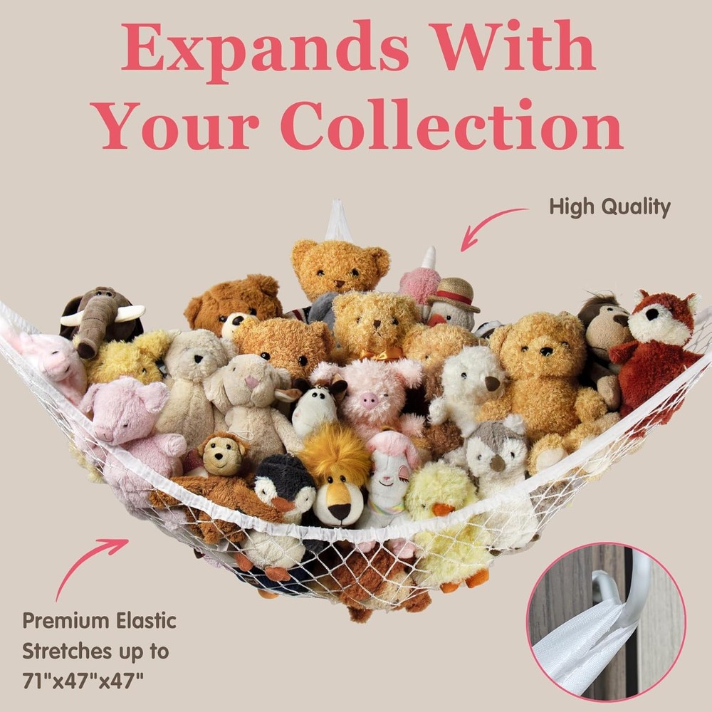 Stuffed Animal Storage Hammock Net Corner Large Toy