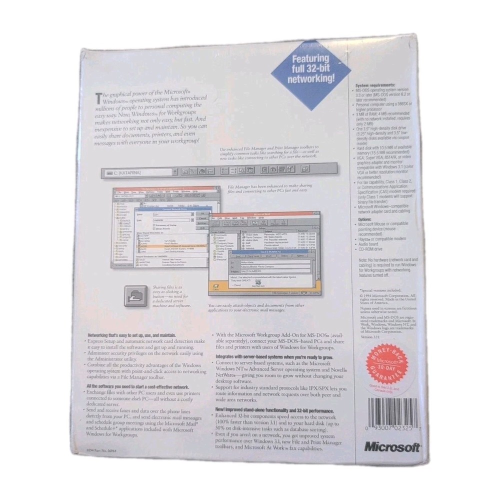 📦 Microsoft Windows for Workgroups 3.1 – Factory Sealed – Mint Condition