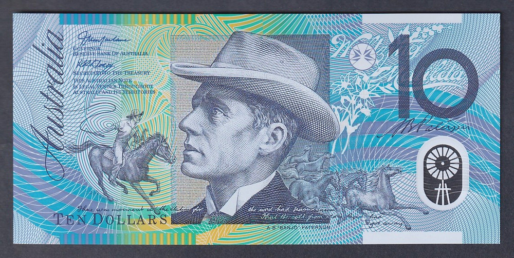 Australia R-320 c. 2006 10 Dollars - MacFarlane/Henry. SOLID SERIAL 666666.. UNC